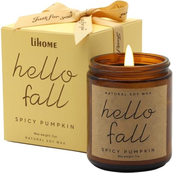 Fall Decorations for Home - Fall Candles, Gifts for Women,Natural Soy Wax Candle - Picture 1 of 8